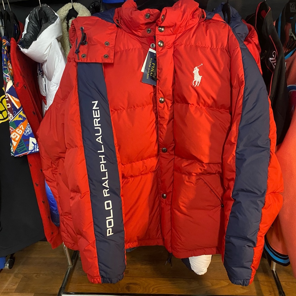 Red blue polo puffer coat size 2x brand new with tags !!